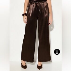 Brown satin pants